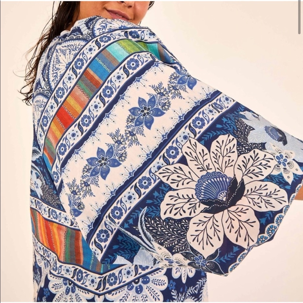 🎄 FARM Rio Blue Palms midi Dress - Picture 10 of 10